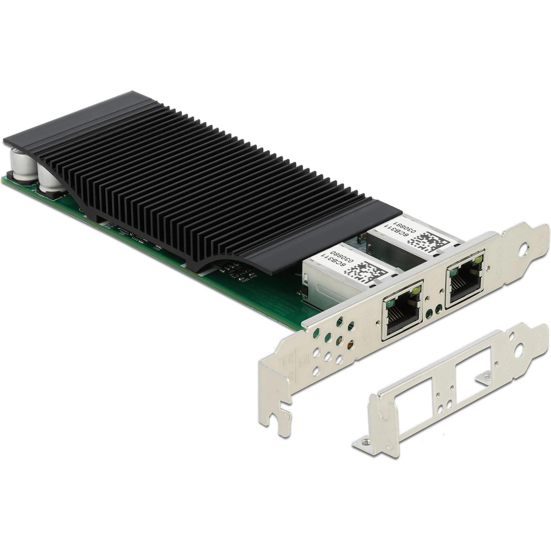 Delock PCI Express x4 Karte 2 x RJ45 Gigabit LAN PoE+ i350 (Ethernet), Netzwerkkarte