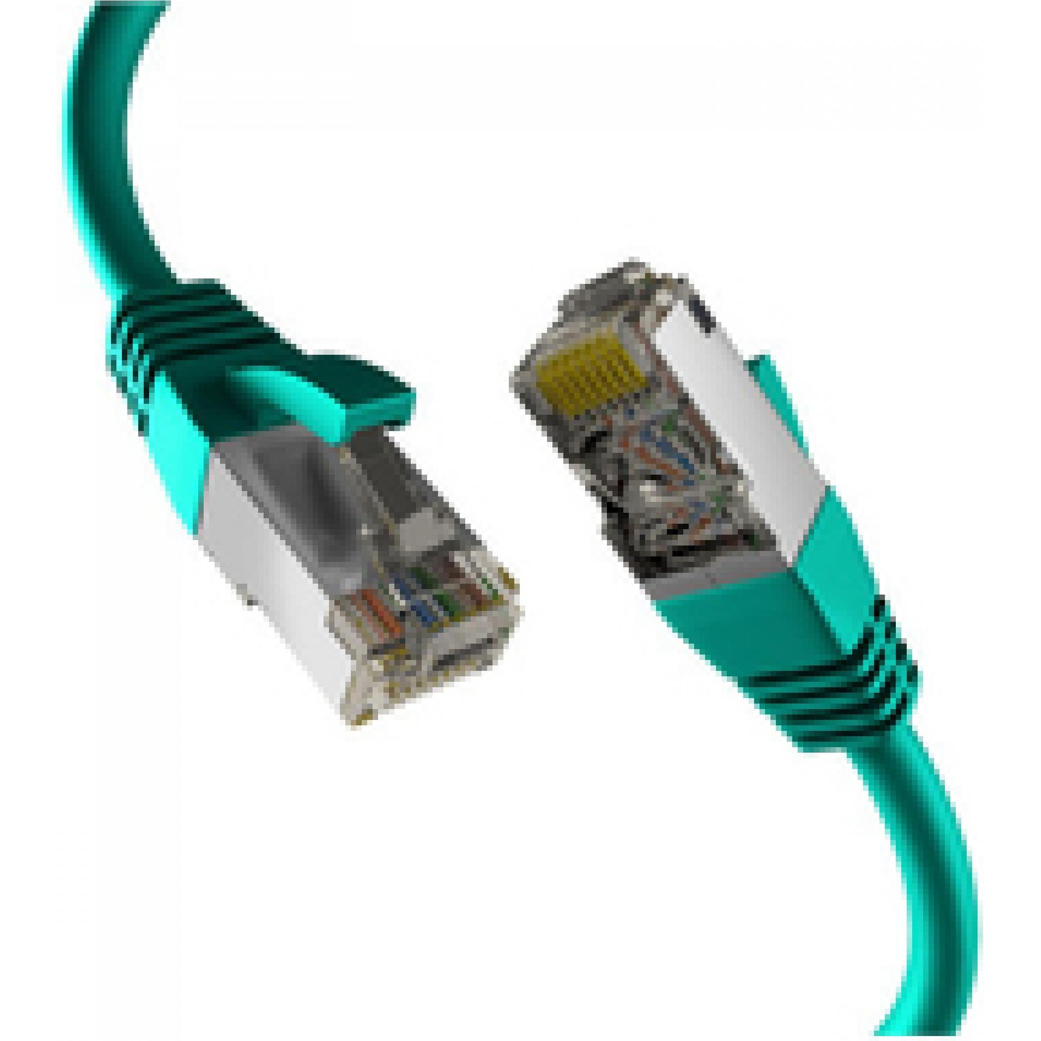 M-Cab CAT8.1 GREEN 15M PATCH CORD (S/FTP, CAT8.1, 15 m), Netzwerkkabel