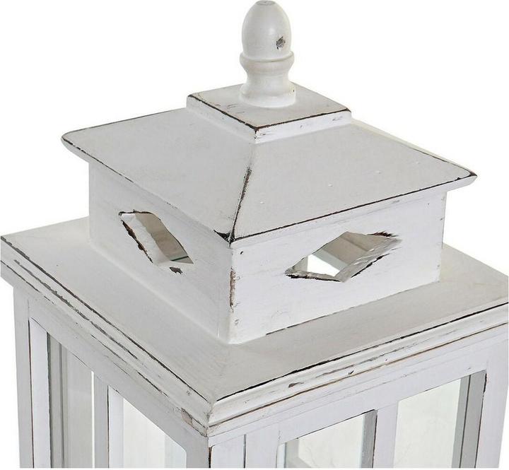 Immagine prodotto DKD Home Decor Laterne Kristall Weiss Kiefer (22,5 x 22,5 x 47 cm)