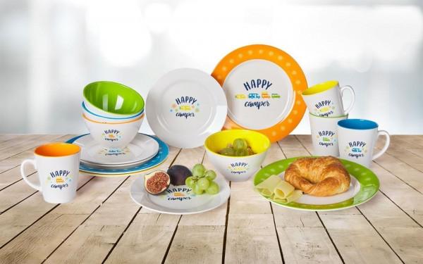 Image du produit Berger Happy Camper Set de vaisselle en mélamine coloré 16 pcs. (16 pièce(s))