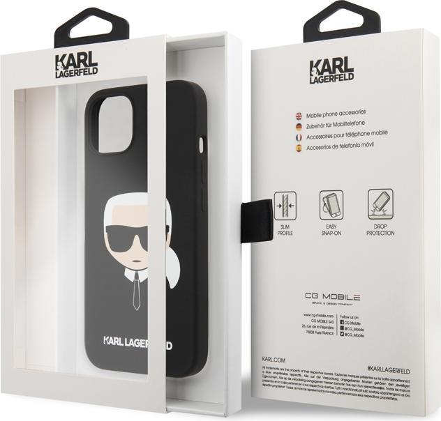 Immagine prodotto Karl Lagerfeld KLHCP14MSLKHBK Custodia rigida per iPhone 14 Plus 6,7" nero / nero Silicone Karl's Head (Apple iPhone 14 Plus)