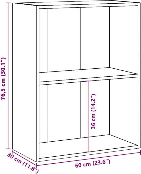 Immagine prodotto vidaXL Bücherregal Regal Standregal Büroregal Aufbewahrungsregal Sonoma-Eiche (60 x 30 x 114 cm)