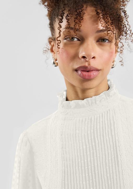 Immagine prodotto s.Oliver Bluse Transparente Chiffonbluse Biesen und Rüschen am Stehkragen (36)