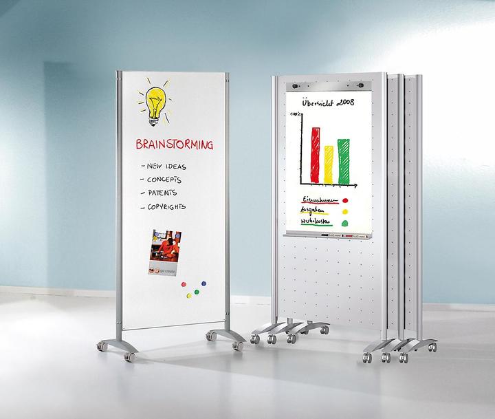 Produktbild Kerkmann Stellwand "Metropol" mit Whiteboard-Element im Anbauverfahren (80 x 175 cm)