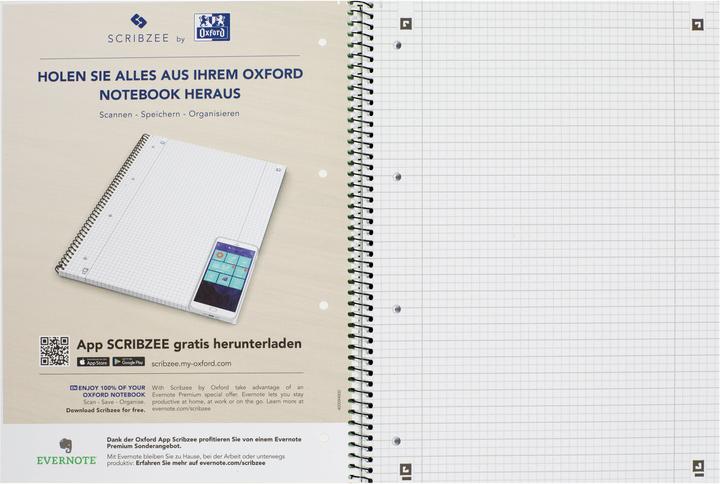 Actual product image Oxford College notebook (A4+, Lined, Checked, Soft cover)