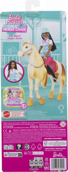 Immagine prodotto Barbie Mysteries: La misteriosa avventura del cavallo" Brooklyn" con costume da equitazione