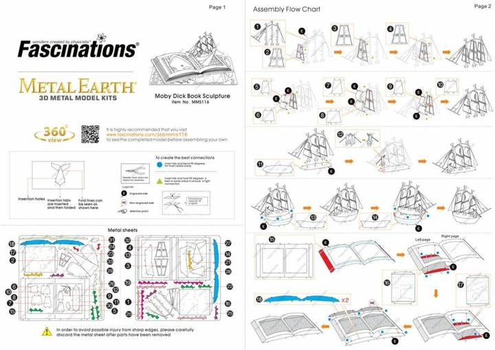 Produktbild Metal Earth constructie speelgoed Moby Dick Book Sculpture
