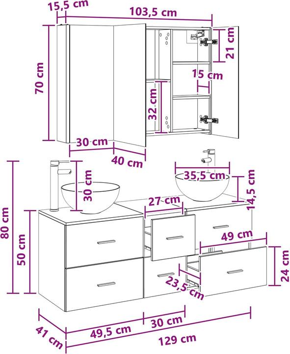 Produktbild vidaXL Badezimmer Set