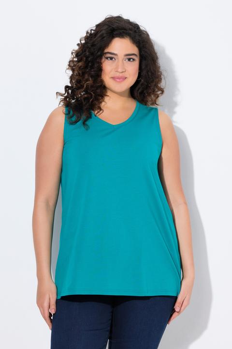 Actual product image Ulla Popken Essential V-Neck Stretch Cotton Tank (60)