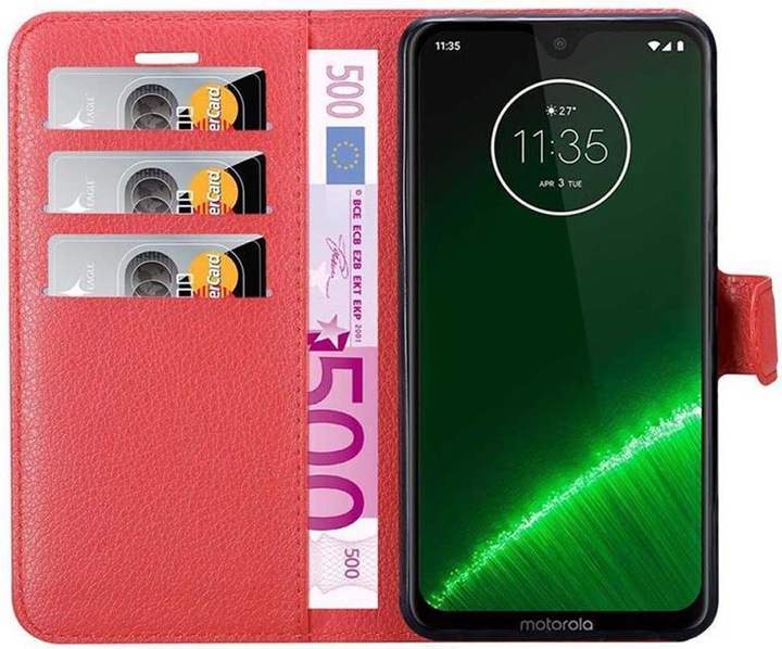 Actual product image Cadorabo Book with stand function cover (Motorola Moto G7)