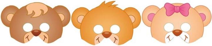 Produktbild Playwrite Teddybär Karte Party Maske (12er Pack)