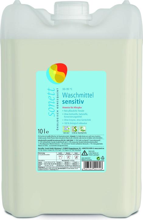 Actual product image Sonett Waschmittel sensitiv 30° 95°C (135 Washing cycles, Liquid)