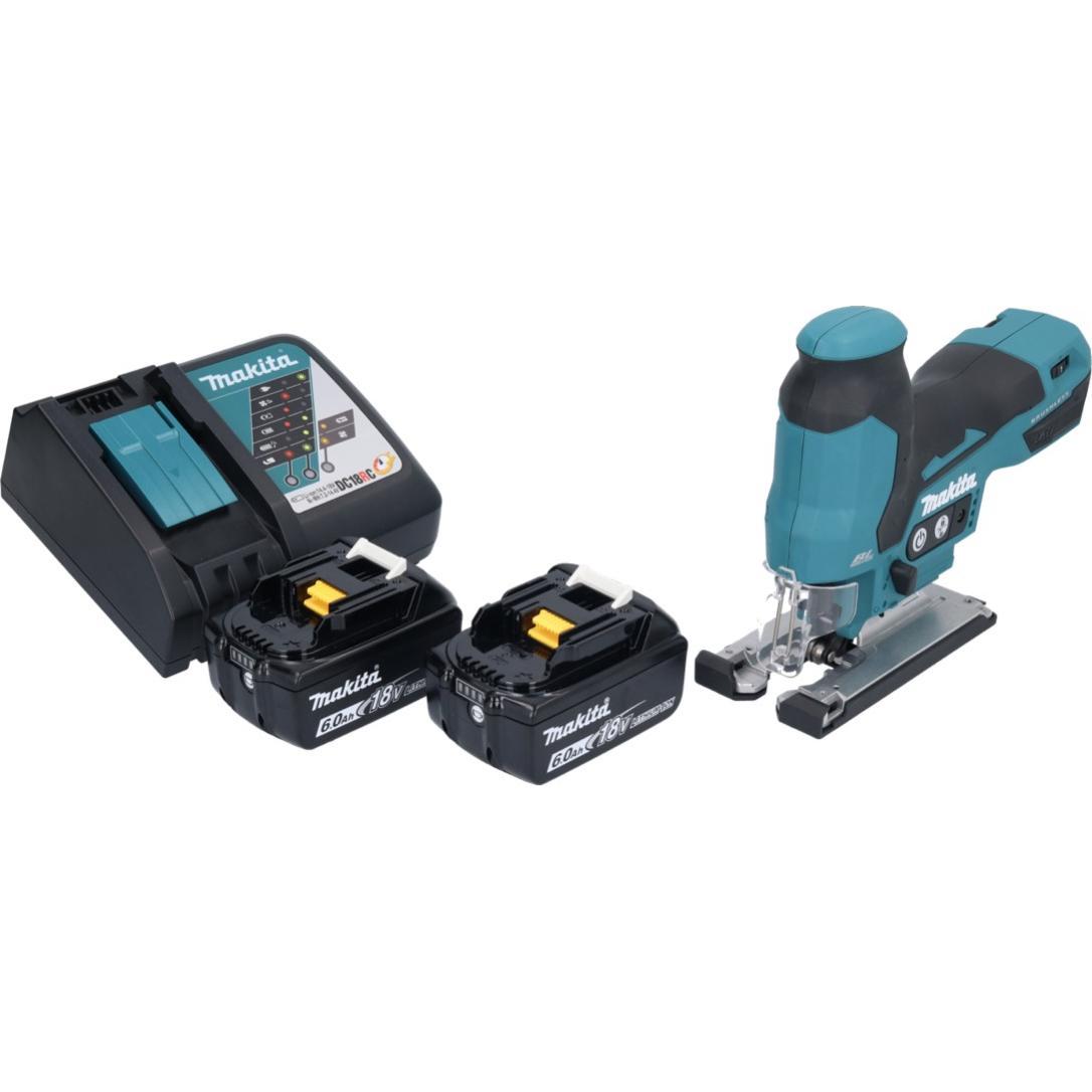 Thumbnail - Makita, Stichsäge, DJV 185 RG Akku Pendelhubstichsäge 18 V Brushless + 2x Akku 6,0 Ah + Ladegerät