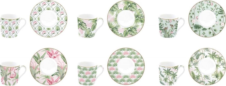 Actual product image Easy Life Coffee Mania 6s Espr. cup w. saucer. GB, "Wild", 100ml (100 ml, 6 x)