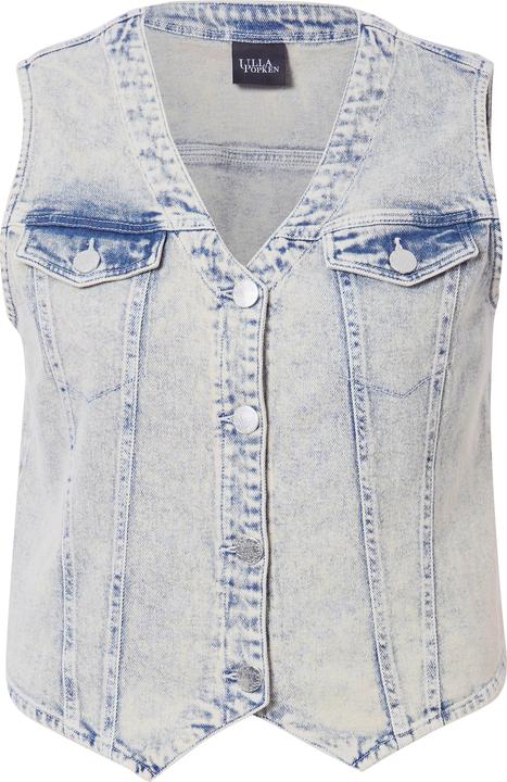 Image du produit Ulla Popken Gilet en jean stretch, encolure en V, base en pointes (54)
