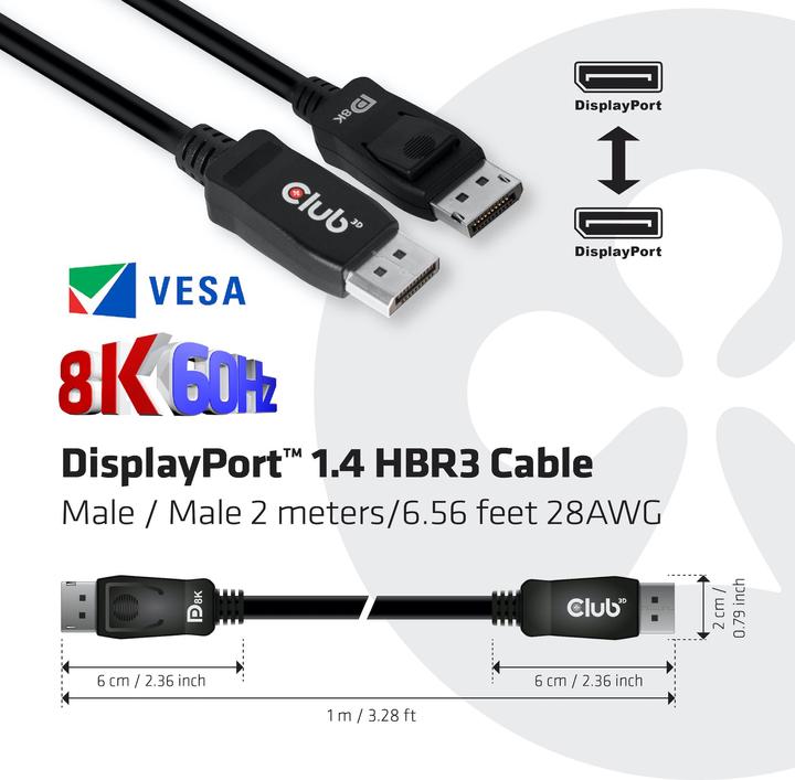 Actual product image Club 3D DisplayPort — DisplayPort (2 m, DisplayPort)