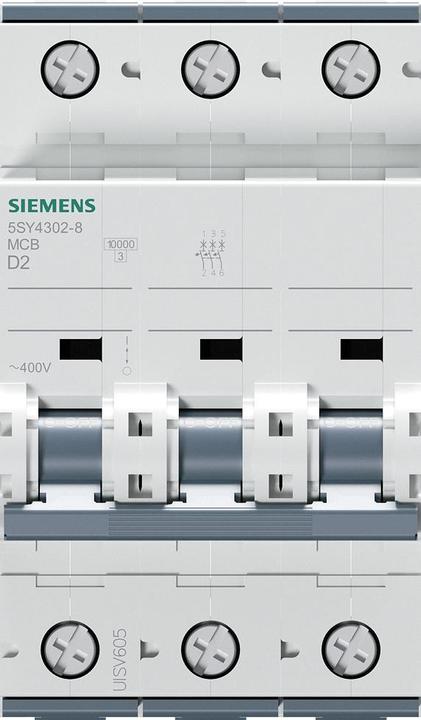 Produktbild Siemens MCB 3 Pole Type D 10kA 2A 400V