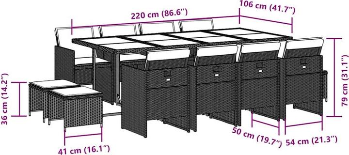 Produktbild vidaXL Garten Essgruppe