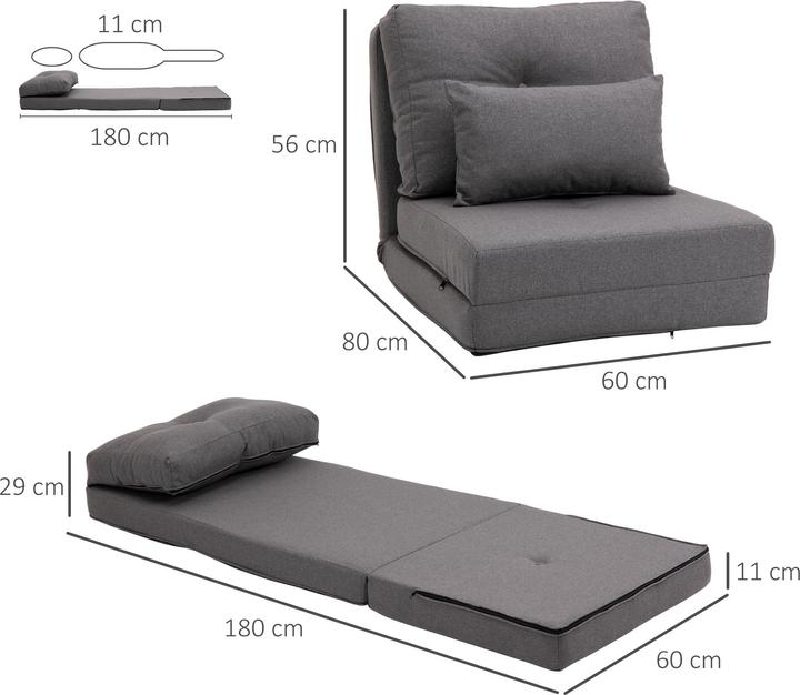 Actual product image Homcom Floor sofa with adjustable backrest