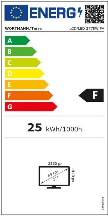 Energie-Label Wortmann TERRA LCD/LED 2775W PV V3 (2560 x 1440 Pixel, 27")