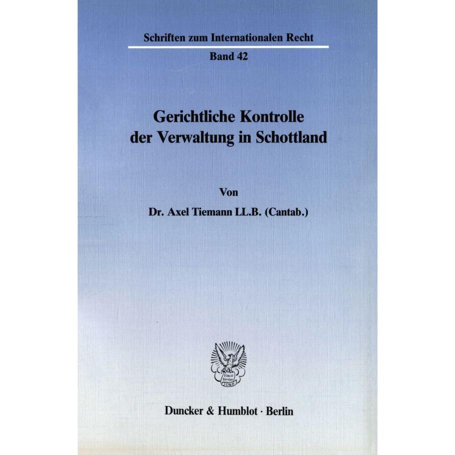 Gerichtliche Kontrolle der Verwaltung in Schottland., Fachbücher