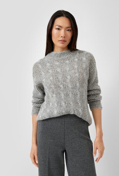 Produktbild s.Oliver Strickpullover Bicolor-Strickpullover: Relaxed Fit mit Pailletten & Zopfmuster (40)