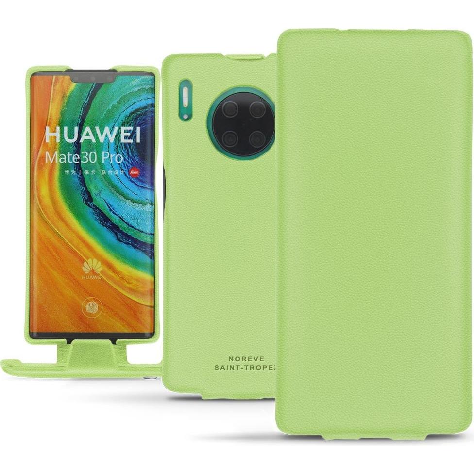 Noreve Lederschutzhülle vertikal (Huawei Mate 30 Pro), Smartphone Hülle, Grün