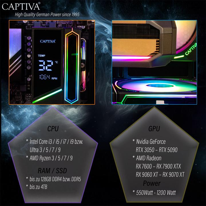 Produktbild Captiva Advanced I92-512 (1000 GB, 32 GB, Intel Core i5-14400F, GeForce RTX 5060)