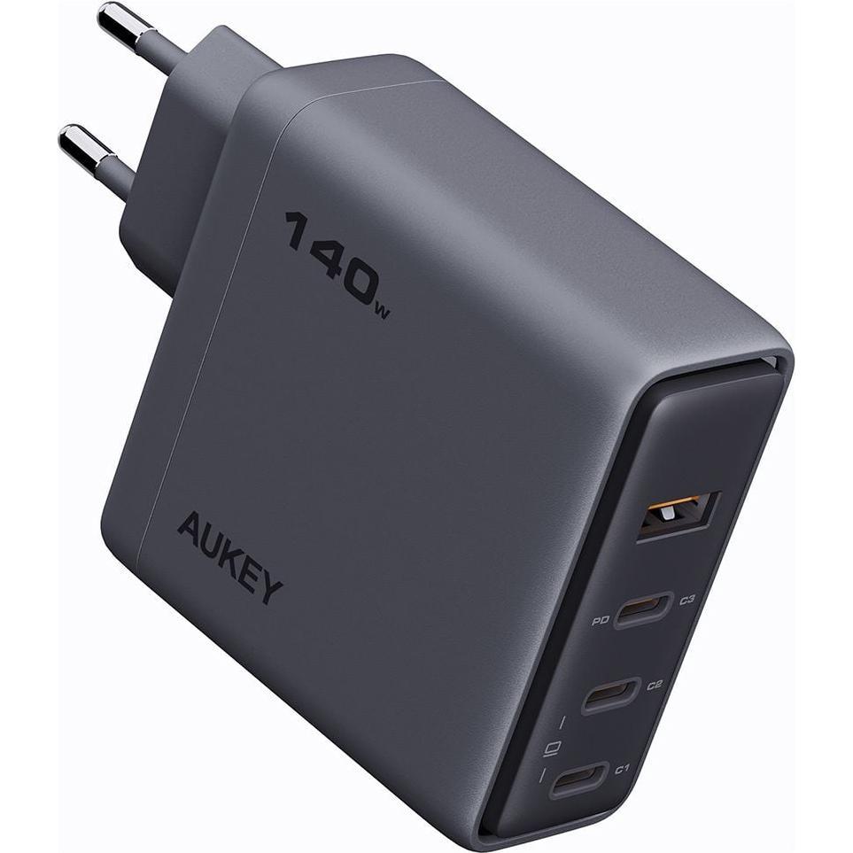 Aukey Comet Mix (140 W), Caricatore USB, Grigio, Nero