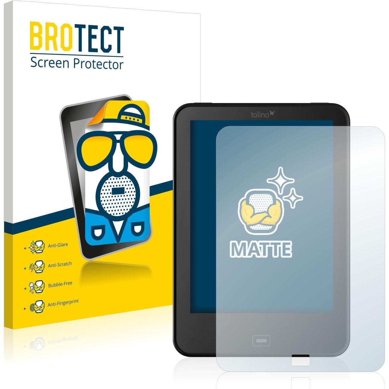 BROTECT Entspiegelungs-Schutzfolie Displayschutz Matt (Tolino Vision 2), eReader Zubehör, Grau