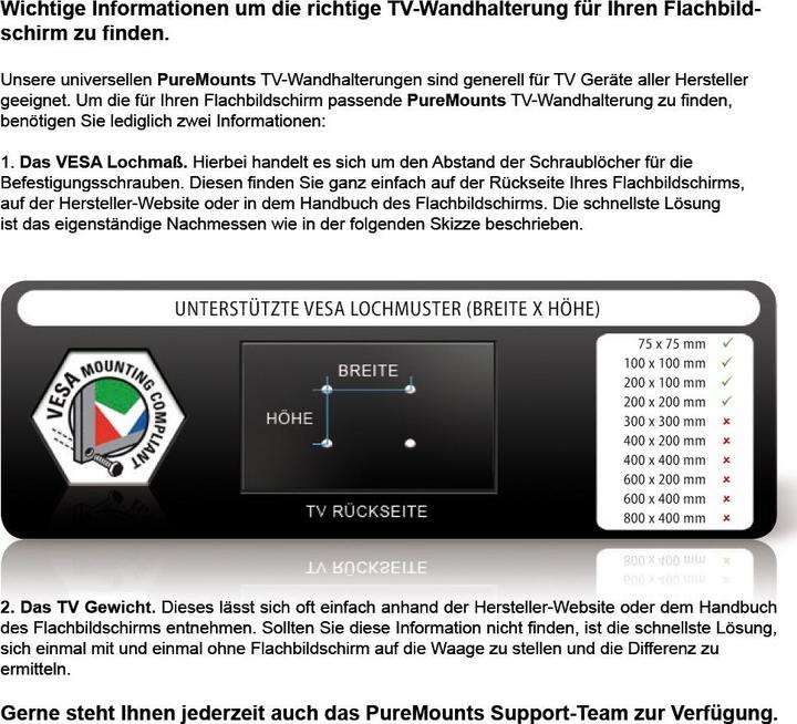 Image du produit PureMounts Pm-Slope-37 (Mur, 20 kg, 23" - 37")