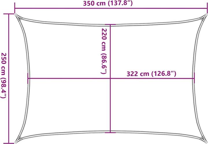Image du produit vidaXL Sonnensegel (350 x 250 cm)