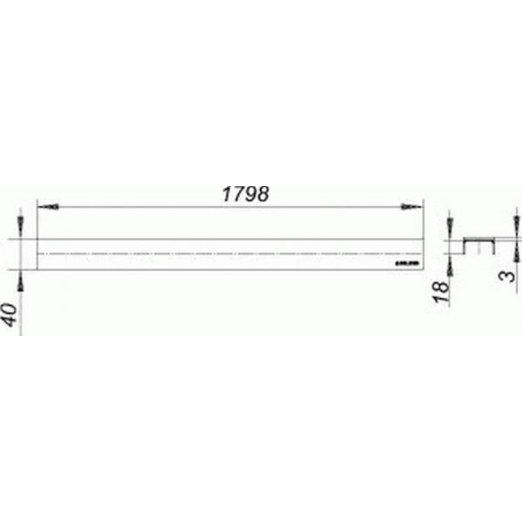 Thumbnail - Dallmer, Duschrinne, Abdeckung CeraLine Design matt, 524331, 1800mm (2050 mm)