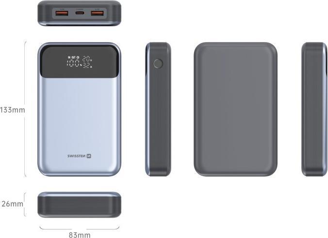 Image du produit Swissten POWER BANK 20000 mAh 100W POWER DELIVERY PRO NOTEBOOKY (20000 mAh, 100 W, 74 Wh)