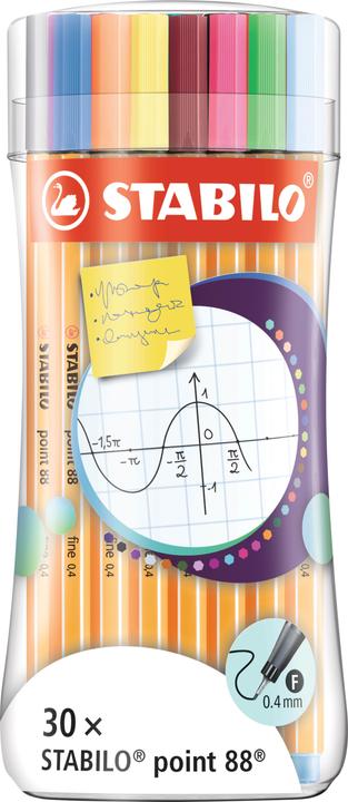Produktbild STABILO Fineliner Point 88 Sleeve (Mehrfarbig, 30 x)