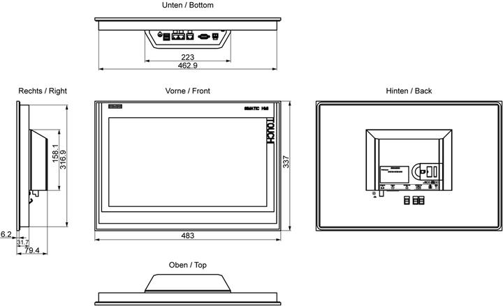 Produktbild Siemens SIMATIC HMI TP1900 Comfort 19'' Touch