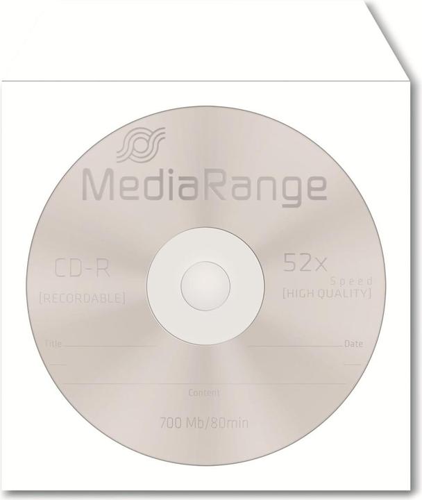 Image du produit MediaRange Pochettes en papier pour 1 disque, avec rabat adhésif et fenêtre de visualisation