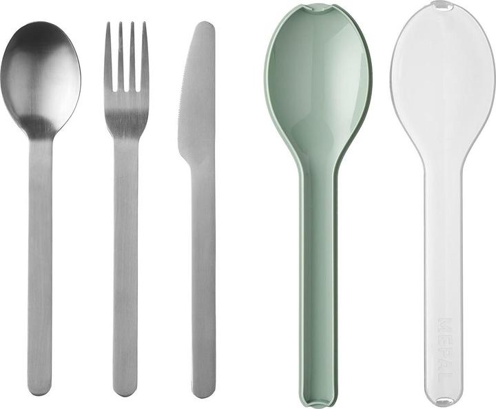 Mepal Herbruikbaar bestek ellips 3-delig - nordic sage (3 Stuk, Bestekset)