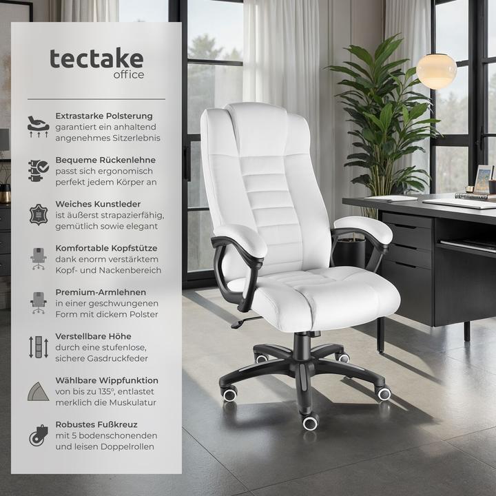 Actual product image tectake Luxury office chair made of artificial leather