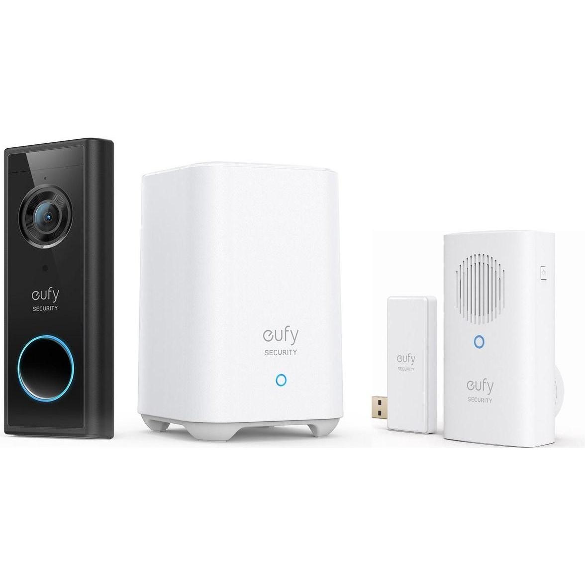 eufy, Campanello + Citofono, Security S220 draadloze Video Deurbelset Inclusief Homebase 2 + deurbelgong -