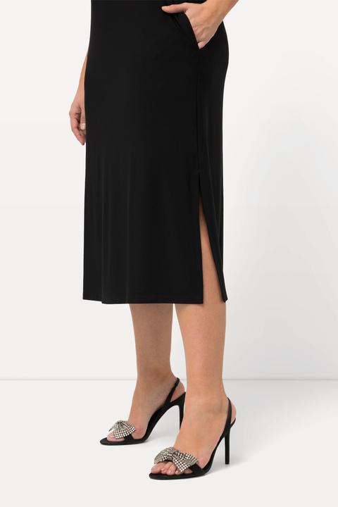 Produktbild Ulla Popken Jersey-Kleid, A-Linie, Carree-Ausschnitt, ärmellos (54)