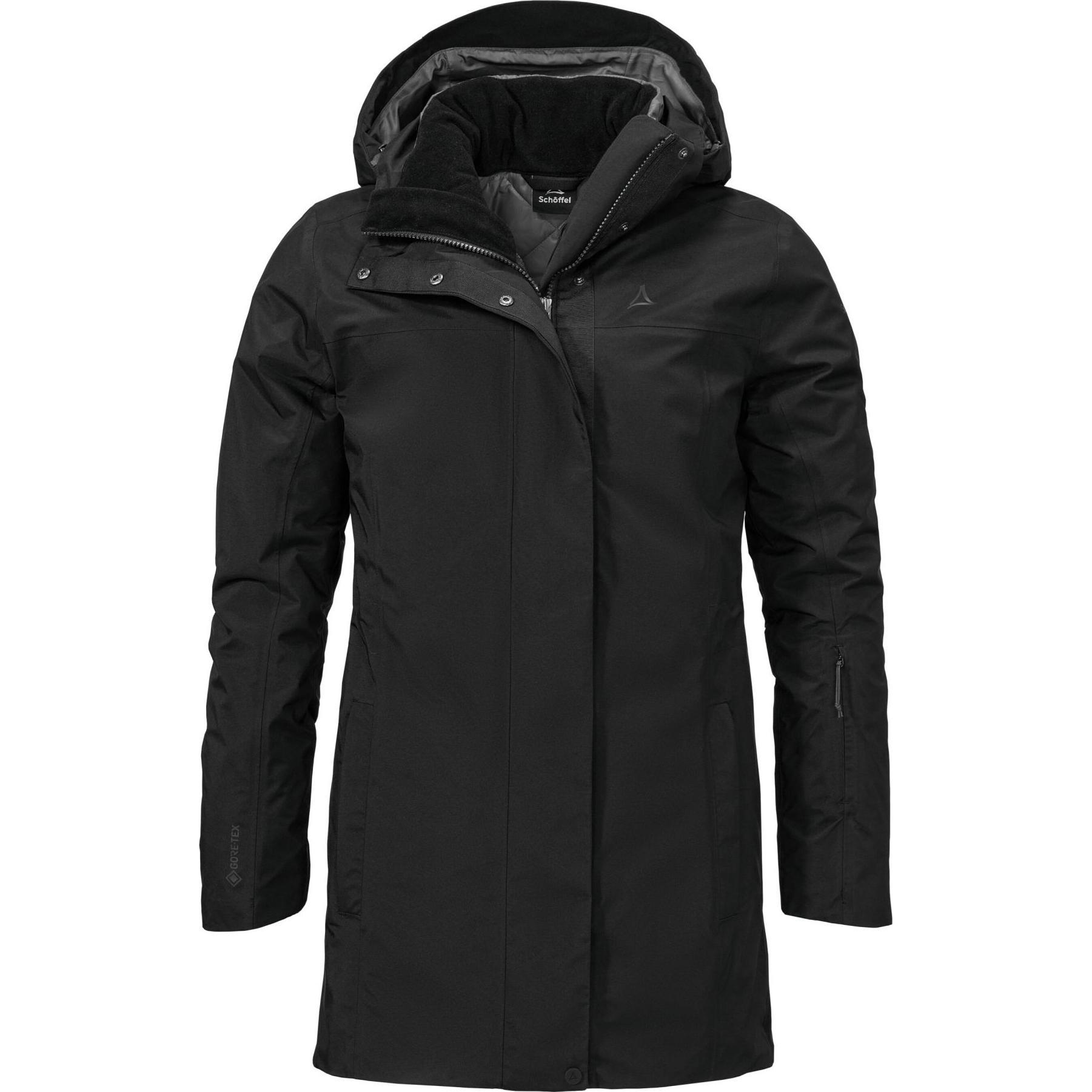Schöffel, Damen, Jacke, Women's 3In1 Parka Barth (48), Schwarz, 48
