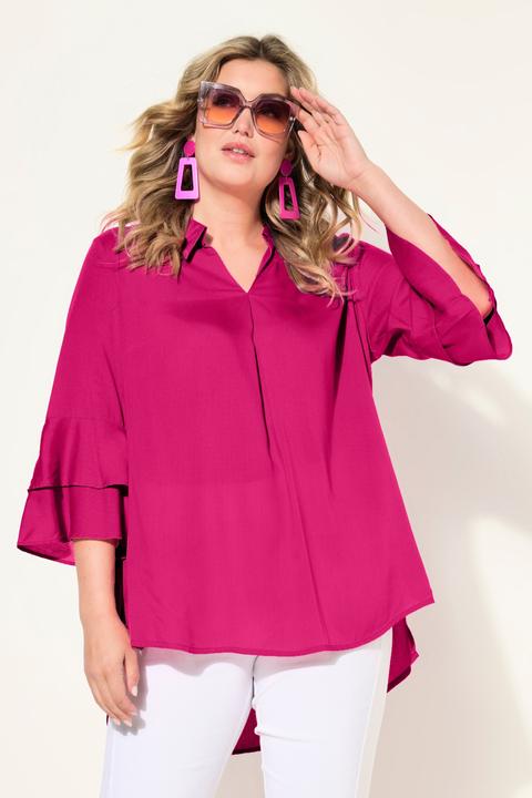 Produktbild Miamoda Bluse, A-Linie, Satin, 3/4-Ärmel mit Doppelvolant (52)