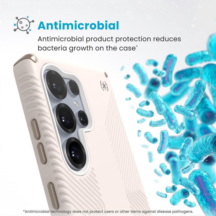 Produktbild speck Presidio2 Grip + Magnet Samsung Galaxy S25 Ultra Bleached Bone - with Microban (Samsung Galaxy S25 Ultra)