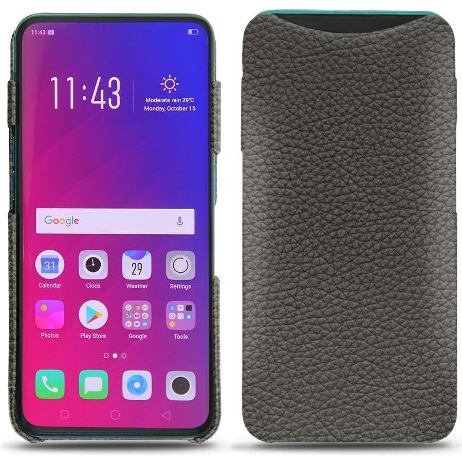 Noreve Lederschutzhülle (Oppo Find X), Smartphone Hülle, Grau