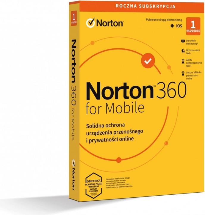Actual product image Norton Norton360 Mobile PL 1 user, 1 device, 1 year 21426915 (1 User, 12 months)