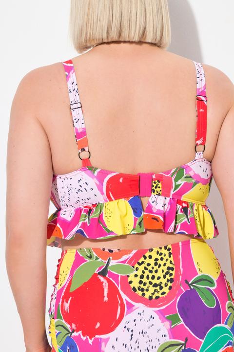Actual product image Ulla Popken Fruit Print Ruffled Two Piece Bikini Set (54)
