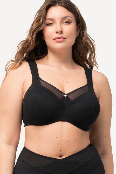 Actual product image Ulla Popken Mesh Panel Seamless Underwire Bra (95 E)