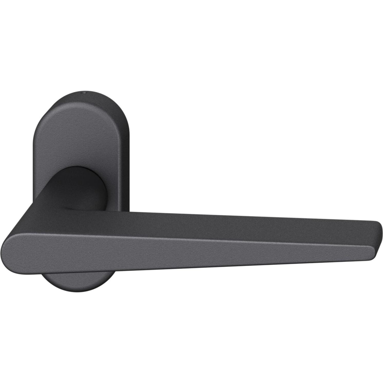 FSB, Türgriff + Fenstergriff, Rahmentürdrücker 09 1005 Hochhaltefeder B ovale Rosette Aluminium schwarz (Türgarnitur)
