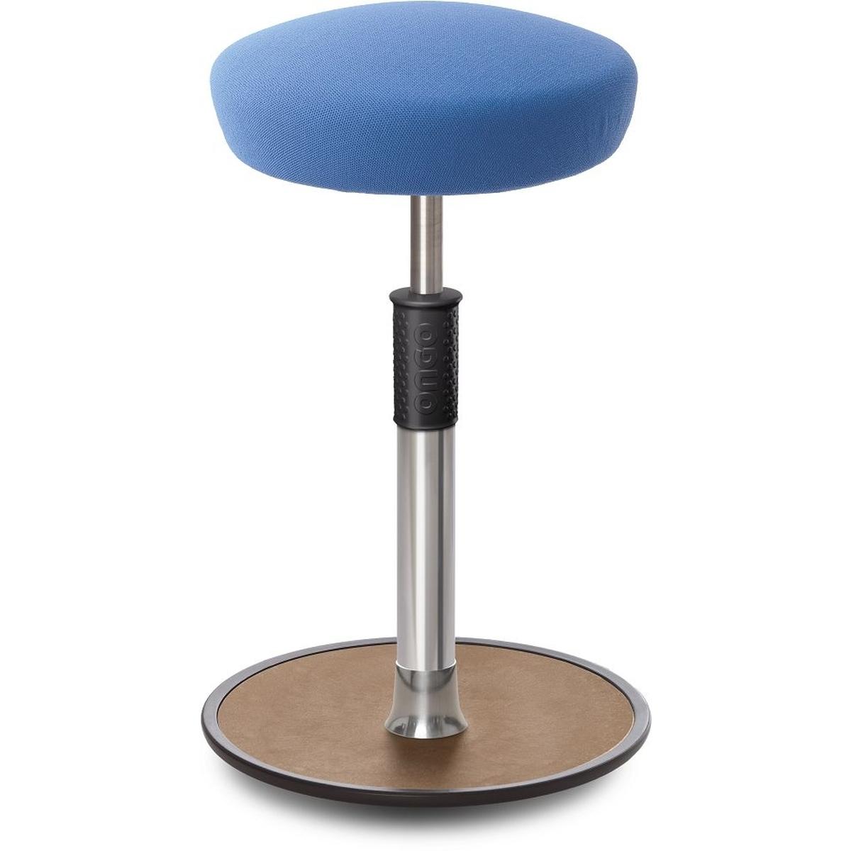 Ongo, Bürostuhl, Sitz- Stehhocker Free Tall Hutsitz Gestrick Hellblau chrom /Natur